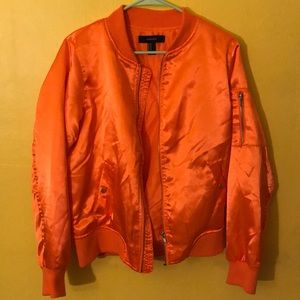 Orange bomber jacket